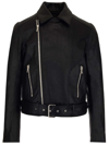 BALMAIN BLACK DENIM BIKER JACKET