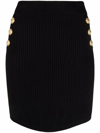 Balmain Ribbed Mini Skirt In Animal Print