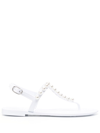 Stuart Weitzman Jaide Embellished Jelly T-strap Sandal In White