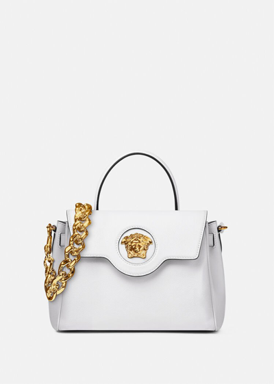 Versace La Medusa Medium Handbag In White