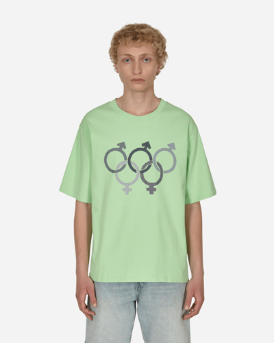 Erl Olympics Graphic-print Oversized Cotton T-shirt In Green