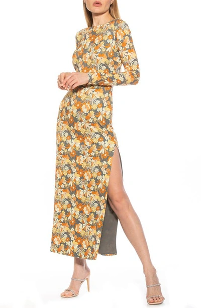 Alexia Admor Lexy Long Sleeve Maxi Dress In Multi