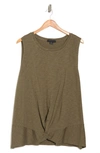 Sanctuary Twisted Cotton Blend Slub Jersey Tank In Willow