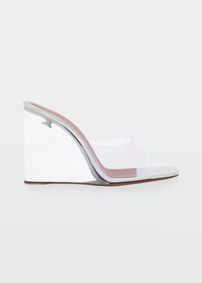 Amina Muaddi Lupita Clear Wedge Slide Sandal