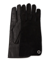 LORO PIANA JACQUELINE SUEDE AND LEATHER GLOVES