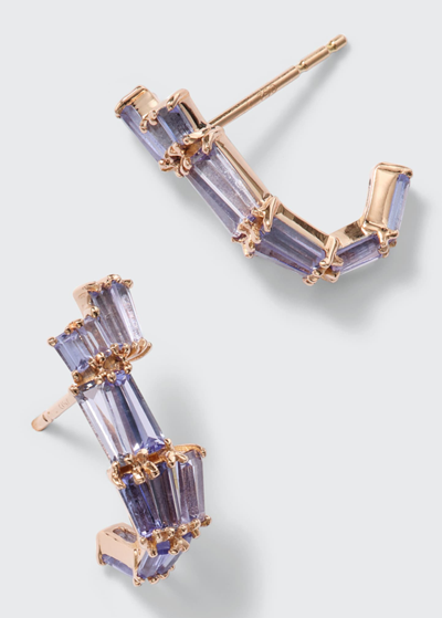 Nak Armstrong Ear Jackets In Tanzanite And 20k Recycled Rose Gold In Rg