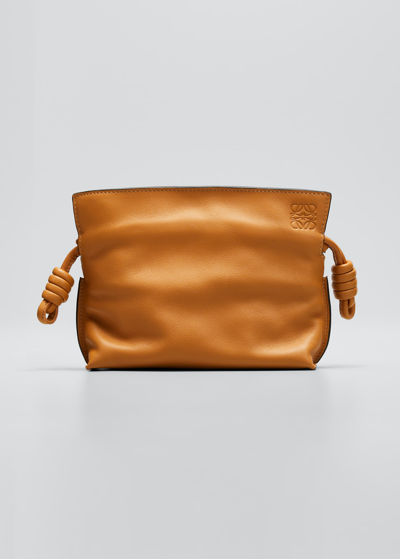 Loewe Flamenco Nano Leather Clutch Bag In Mustard