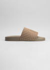 Bottega Veneta Carpet Embossed Rubber Slides In Ivory