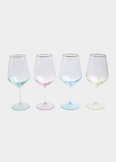 Vietri Rainbow Assorted Wine Glasses, Set Of 4