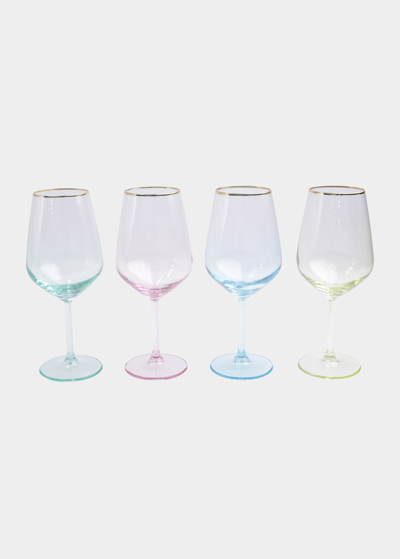 Vietri Rainbow Assorted Wine Glasses, Set Of 4 In Multi