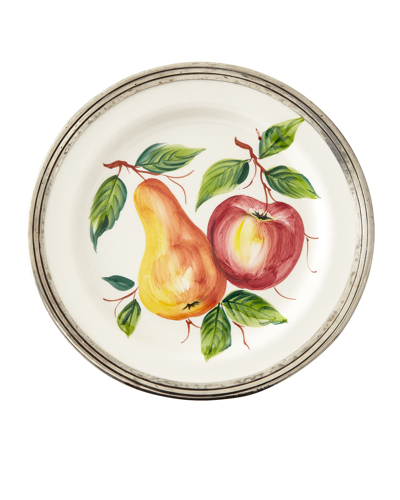 Neiman Marcus Fruit Pewter & Ceramic Dinner Plate