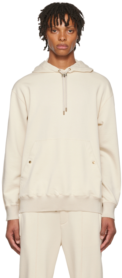 Agnona Off-white Cotton Hoodie In N09 Butter