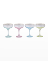 Vietri Rainbow 4-piece Assorted Coupe Champagne Glass Set