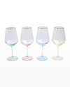 Vietri Rainbow Assorted Wine Glasses, Set Of 4