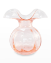 Vietri Hibiscus Glass Pink Medium Fluted Vase