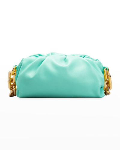 Bottega Veneta Medium Ruched Napa Chain Pouch Bag In Spearmint