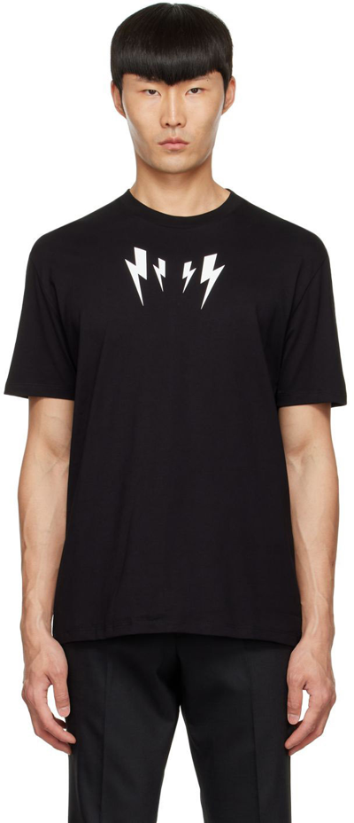 Neil Barrett T-shirt Mirrored Bold En Coton In 524 Black/white