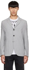 Neil Barrett Single-breast Notch Lapel Blazer In 364 Smoke Melange