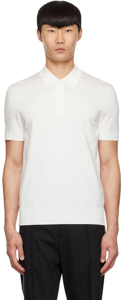 Neil Barrett Logo-button Polo Shirt In White