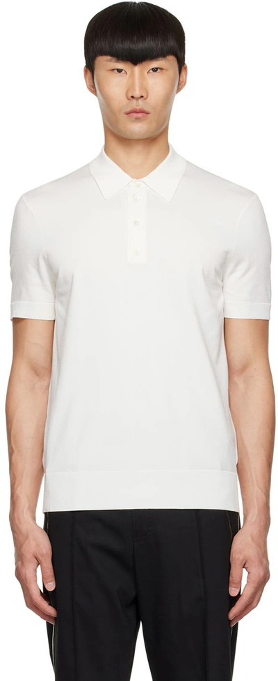 Neil Barrett Logo纽扣polo衫 In White