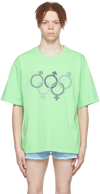 Erl Olympics Graphic-print Oversized Cotton T-shirt In Green