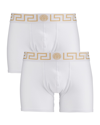 Versace Two-pack Greca Border Long Boxer Trunks In A81h White
