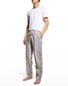 Hanro Men's Night Day Striped Lounge Pants In Green Shaded Stri