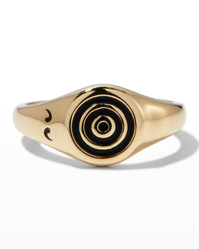 Marco Dal Maso Men's Yellow Gold Acies Ipnotic Signet Ring