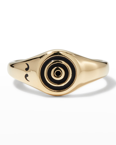 Marco Dal Maso Men's Yellow Gold Acies Ipnotic Signet Ring