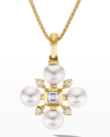 DAVID YURMAN RENAISSANCE PEARL NECKLACE IN YELLOW GOLD WITH DIAMONDS