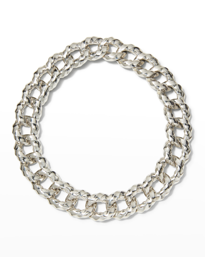 David Yurman 23mm Cable Edge Link Chain Necklace In Recycled Sterling Silver In Sil-rec