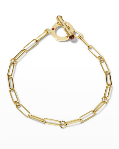 Roberto Coin Yellow Gold Paperclip Chain Bracelet With Diamond Toggle In Yg