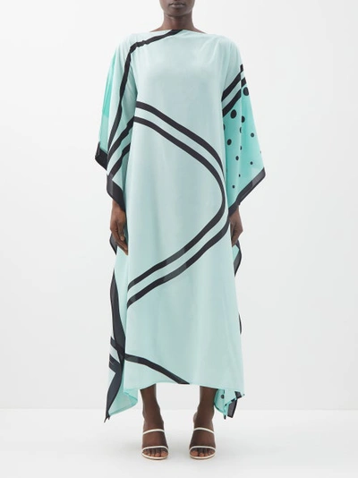Louisa Parris The Long Scarf Graphic-print Silk Maxi Dress In Luciana