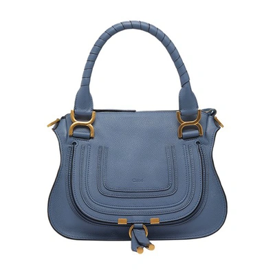 Chloé Marcie Small Shoulder Bag In Graphite Navy