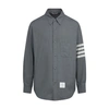Thom Browne Mens Dark Grey Four-bar Relaxed-fit Corduroy Shirt Jacket M In Med Grey