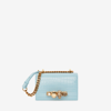 Alexander Mcqueen Mini Jewelled Satchel In Pale Blue