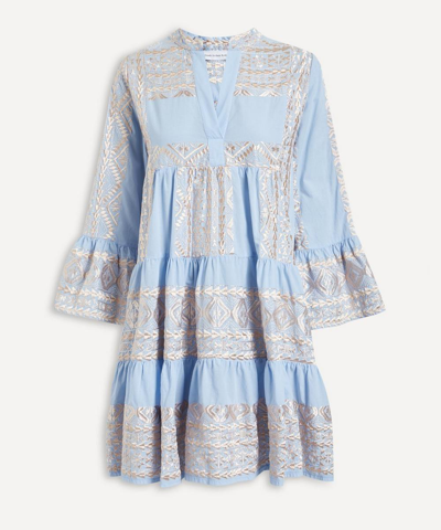 Kori Triangle Short Dress - Size 14 In Blue / Pink / Bronze