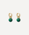 Kenneth Jay Lane 14ct Gold-plated Huggie Malachite Ball Drop Earrings In Gold, Green