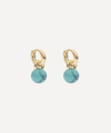 Kenneth Jay Lane 14ct Gold-plated Huggie Turquoise Ball Drop Earrings In Gold, Blue