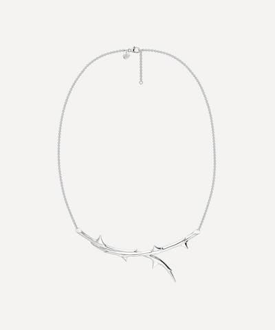 Shaun Leane Silver Rose Thorn Horizontal Pendant Necklace