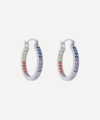 ADORE ADORN STERLING SILVER LUCKY MULTI-COLOURED HOOP EARRINGS