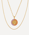 ADORE ADORN GOLD-PLATED VERMEIL SILVER REAVA DOUBLE-LAYERED COIN PENDANT NECKLACE