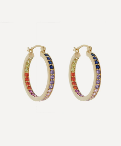 Adore Adorn Gold-plated Vermeil Silver Lucky Multi-coloured Hoop Earrings