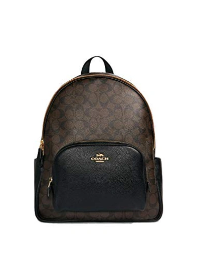 Coach Large Court Backpack In Signature Canvas In Brown