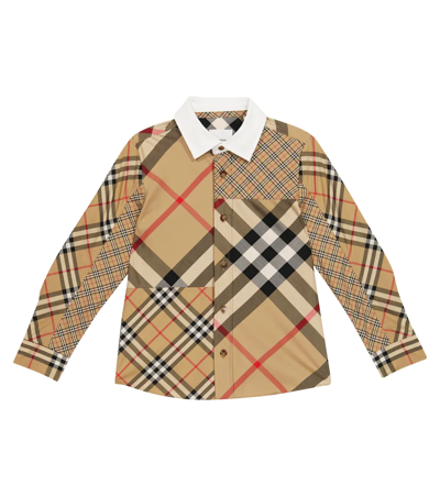 Burberry Kids' Vintage Check Cotton-blend Shirt In Beige