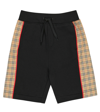 Burberry Boy's Jonah Checkered Sweat Shorts In Black