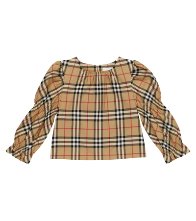Burberry Vintage Check棉质混纺上衣 In Archive Beige