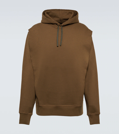 Acronym Cotton Hoodie In Brown