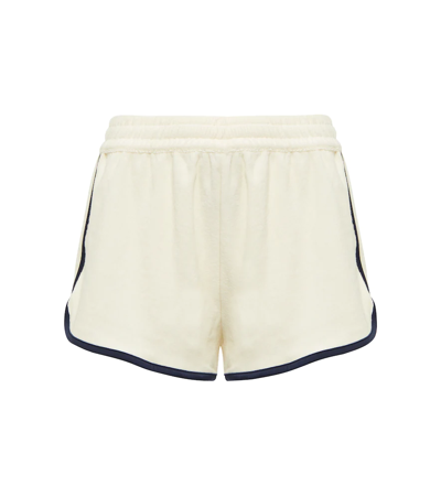 Tory Sport Cotton Shorts In Ivory Pearl