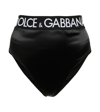 Dolce & Gabbana High-waisted Satin Briefs With Branded Elastic In Black